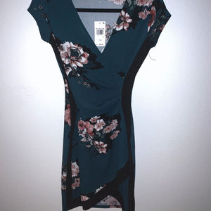 Almost Famous Short Sleeve Bodycon Wrap Dress